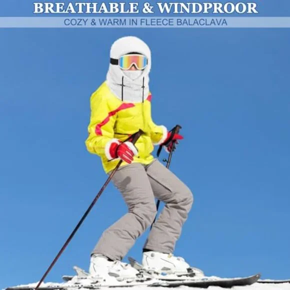 Fleece Balaclava Mask Set with Snow Goggles Winter Warm  display picture 2
